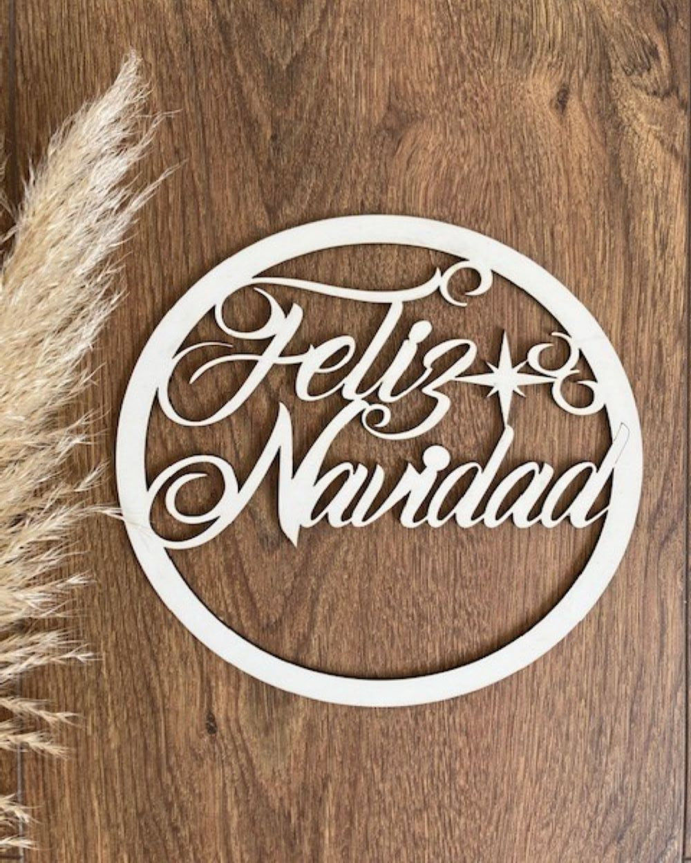 Base Mdf Corona Feliz Navidad